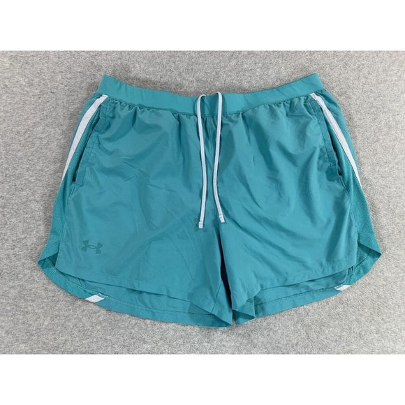 Under Armour Fitted Heat Gear Lined Running Shorts (Women's XXL) Blue - Picture 1 of 8